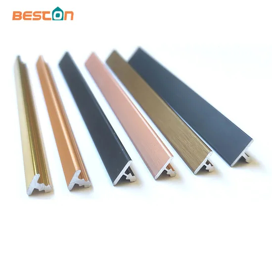 Tiras de metal de aluminio decorativas de aluminio de la forma 6m m 8m m del perfil T del resbalón anti
