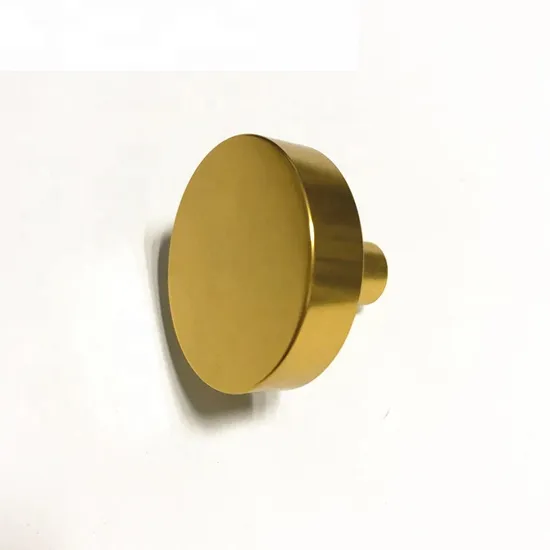 Perilla de latón con cepillo para puerta de armario de cocina, redondo, dorado, brillante, pequeño