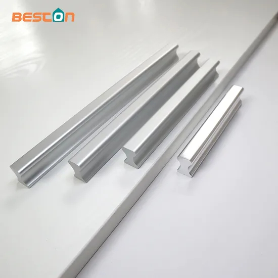 Manija de puerta de armario de cocina de aluminio, herrajes para muebles, tirador de cajón plateado de 64mm