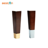 Patas de muebles de madera torneadas y moldeadas de 18 cm para camas y sofás con copas de metal para patas - Piezas de repuesto para bricolaje