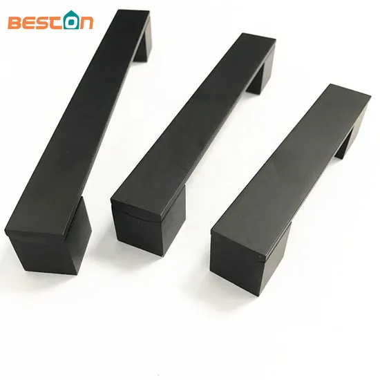 Tirador cuadrado negro mate para muebles, tirador cuadrado para cajón de 128mm y 160mm