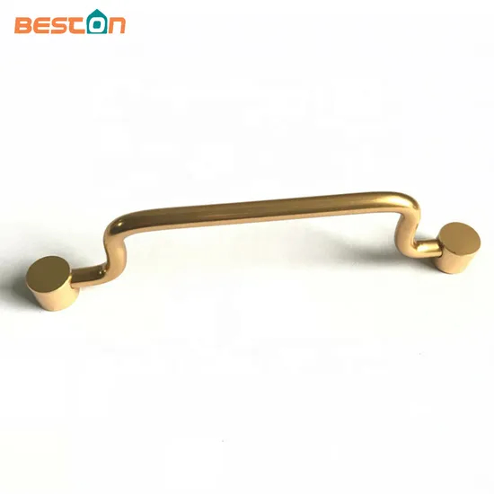 Manija moderna del tirón de la puerta del gabinete del hardware de la cocina de la aleación de aluminio del oro