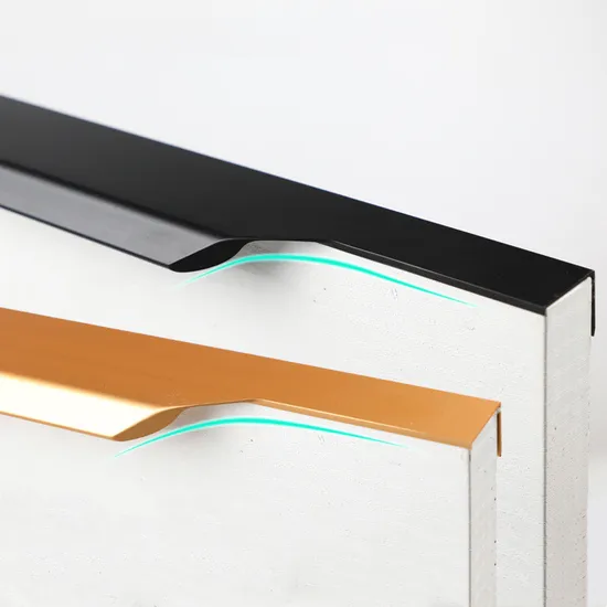 Manija ocultada del tirador decorativo integrado borde del gabinete de cocina de la aleación de aluminio