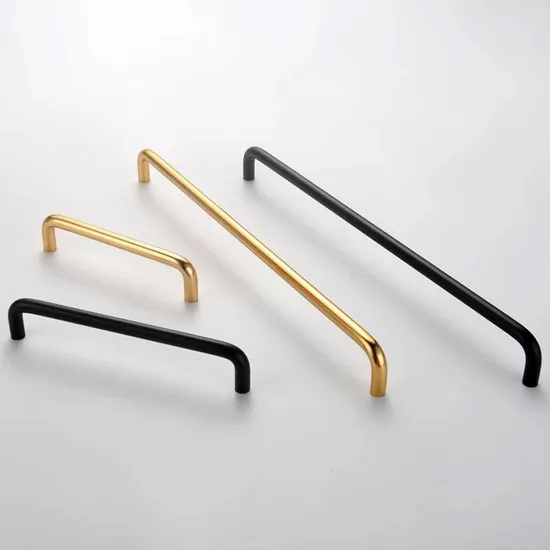 Gabinetes y cajones sólidos en forma de U Muebles de cocina simples Tiradores de aluminio