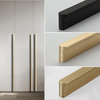Herrajes para muebles, tirador de aluminio macizo, tiradores modernos para cajones, color negro y dorado