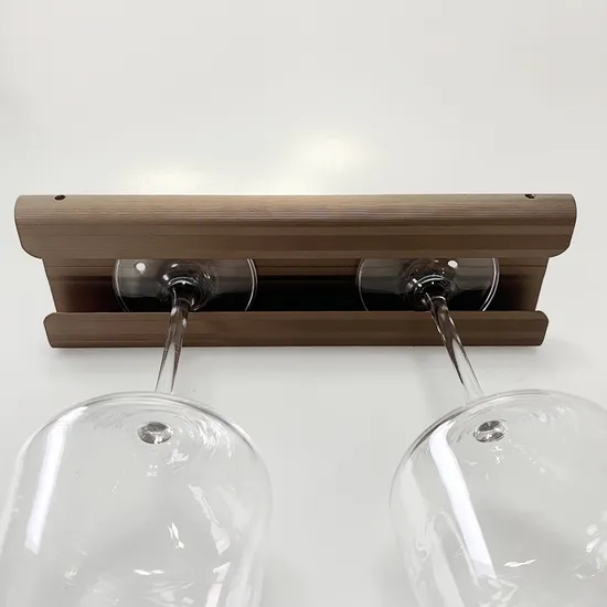 Estante para copas de vino montado en la pared, soporte de aluminio para copas de vino debajo del gabinete