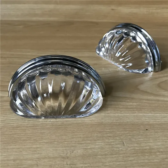 Shell Design Pin Cabinet Kitchen Crystal K9 Cromo y tirador de taza dorado