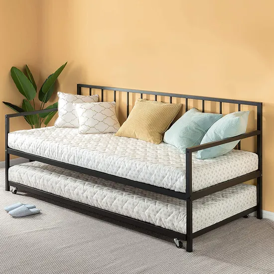 Muebles de dormitorio, plataforma de jardín, sofá cama, sofá cama con estructura de hierro metálico y nido