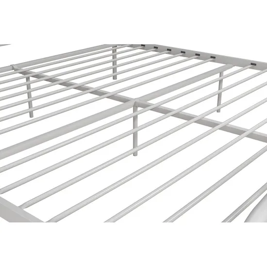 Estructura base de camas Queens Metal Hotel con plataforma de cabecera y pie de cama