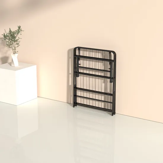Marco de cama de plataforma de muebles de metal plegable doble de 14 pulgadas