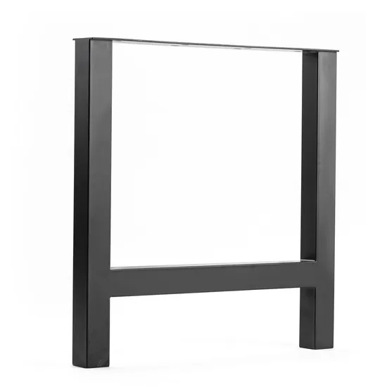 Pata de mesa de comedor con acabado de recubrimiento en polvo negro de metal