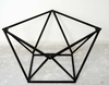 Base de mesa de centro negra de acero con pedestal de metal para mesas de mármol