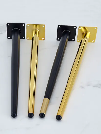 Silla cónica Hierro dorado Muebles de acero Latón Patas de mesa de comedor de metal de metal