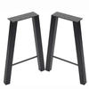 Patas de mesa de comedor de metal industrial moderno y duradero con recubrimiento de polvo negro sólido al por mayor