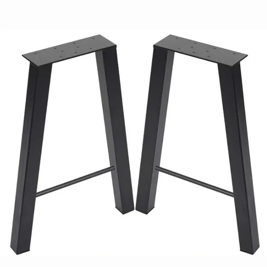 Patas de mesa de comedor de metal industrial moderno y duradero con recubrimiento de polvo negro sólido al por mayor