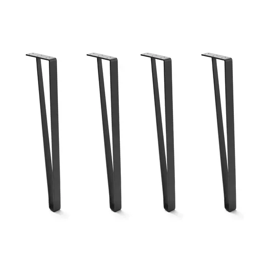 Patas de mesa de metal negro de diseño, patas de barra sólida de acero industrial, patas de decoración