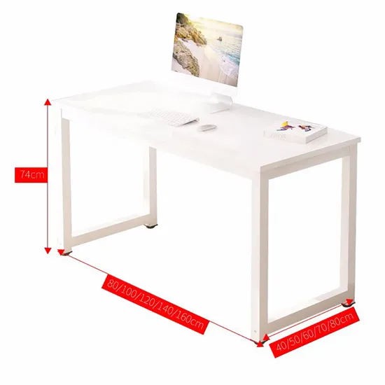 Escritorio de oficina moderno, mesa de comedor para ordenador portátil, marco de mesa de acero