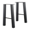 Patas de mesa en forma de L de acero de venta caliente, patas de mesa de comedor de café negras