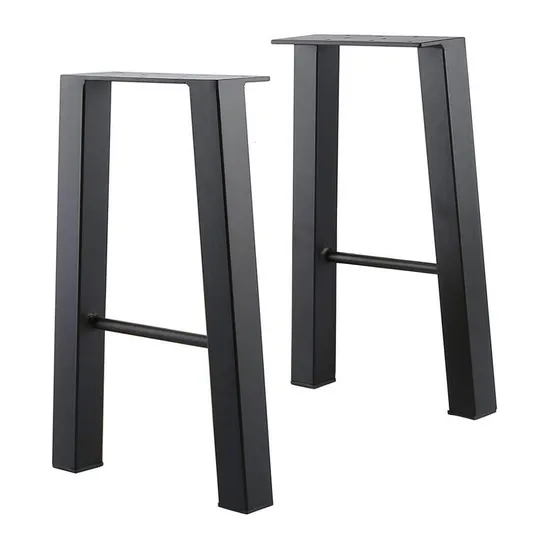 Patas de mesa en forma de L de acero de venta caliente, patas de mesa de comedor de café negras