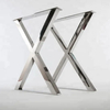 Patas de mesa de metal de acero inoxidable con forma de X de alta calidad al por mayor