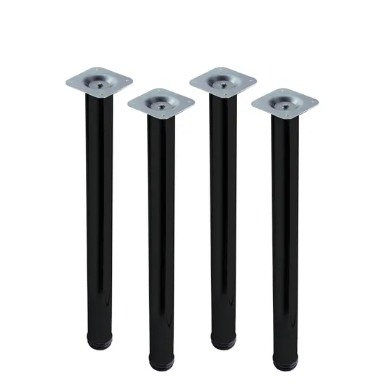 Patas de mesa de muebles de acero inoxidable cromado de tubo redondo largo