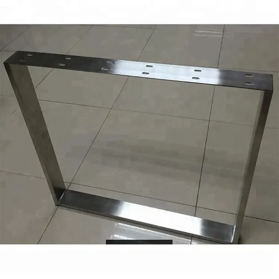 Pata de mesa cuadrada de acero inoxidable de diseño simple