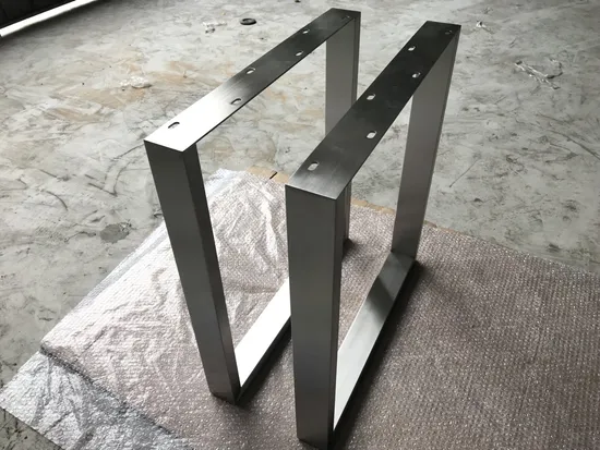 Pata de mesa cuadrada de acero inoxidable de diseño simple