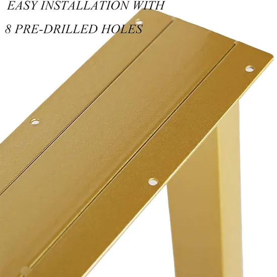 Mesa de centro moderna dorada, patas de escritorio, patas de mesa, patas cuadradas de banco de hierro