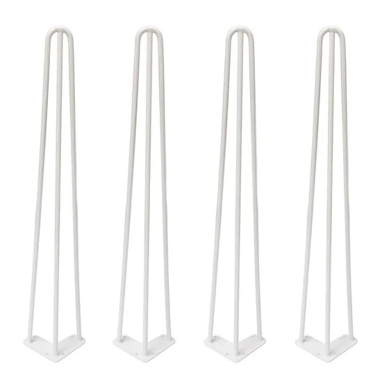 Soportes para patas de horquilla de acero plegables de alta resistencia, compactos para escritorios y mesas con almohadillas antideslizantes