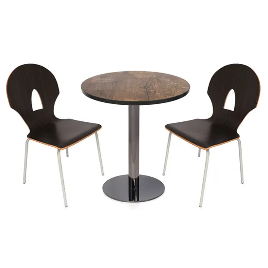 Base de mesa de metal de acero negro redondo moderno al por mayor para café y cafetería
