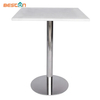 Base de mesa de acero inoxidable para mesa de restaurante con placa superior en X