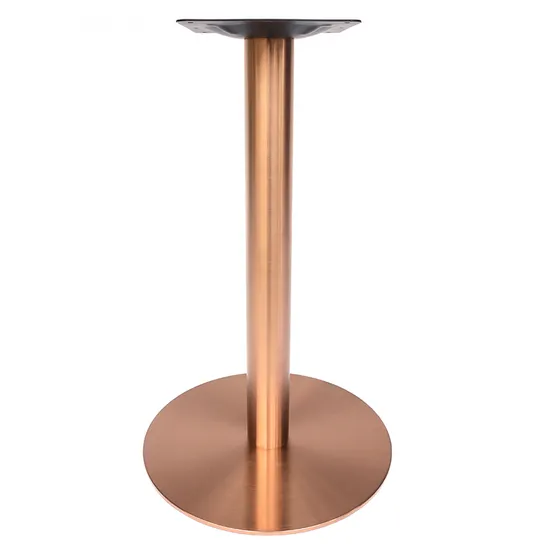 Base de mesa de comedor de acero inoxidable, mármol y latón cepillado único, venta al por mayor