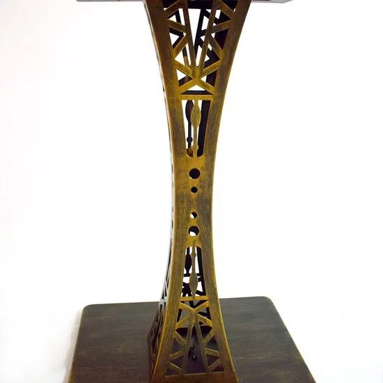 Pata de mesa de metal personalizada decorativa con base de torre de fábrica