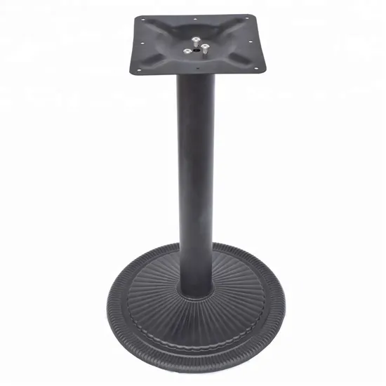 Base de mesa redonda de comedor de mármol con manivela de hierro fundido antiguo barato