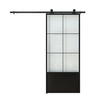 Puerta de vidrio corrediza interior, puerta de cocina de baño con marco de acero de vidrio corredizo