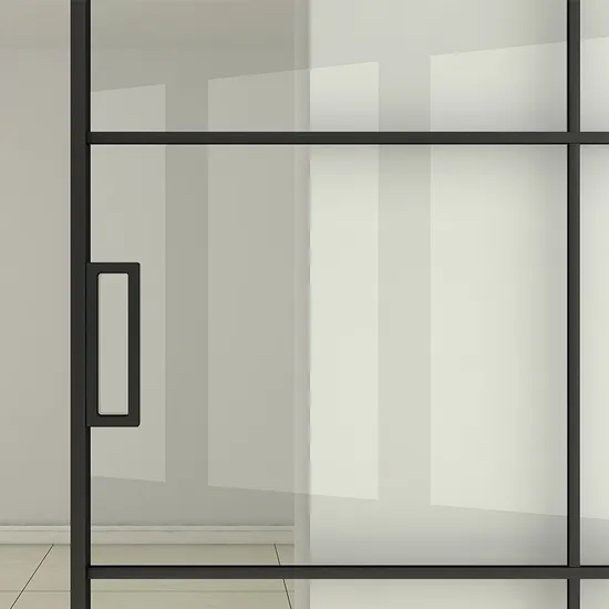 Puertas corredizas de granero de hierro y vidrio personalizadas con herrajes