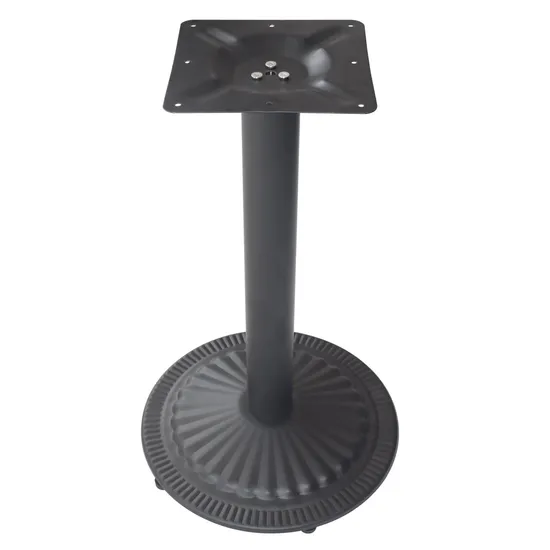 Base de mesa de metal de hierro de forma redonda negra con patas niveladoras para café