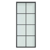 Puerta moderna con marco de acero, puerta corrediza de vidrio de seguridad templado de 3/8' de espesor pesado