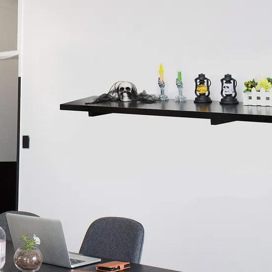 Soporte de estante flotante, soporte de estantería de pared negro de hierro Industrial decorativo