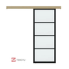 Puerta de vidrio corrediza interior con marco de acero 6-Lite