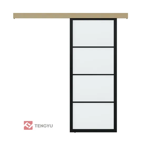 Puerta de vidrio corrediza interior con marco de acero 6-Lite
