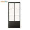Puerta de vidrio con marco de acero interior con placa protectora, sistema de puerta corrediza al por mayor