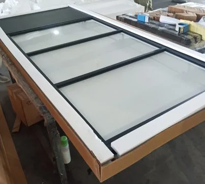 Puerta doble de 3 lites y base, marco de acero negro, puerta corrediza de vidrio para granero