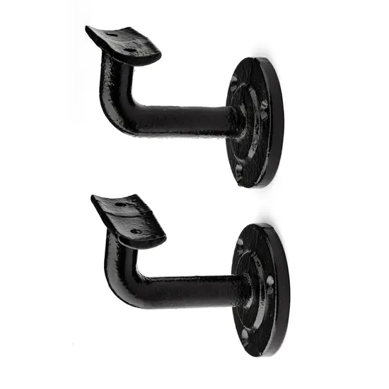 Soporte para reposabrazos Montaje en pared Tubo de hierro fundido extraíble Soporte negro de metal de acero
