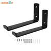 DIY L Set Soportes de estante flotante de pared de metal de hierro fundido para estantes