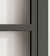 Hoja de puerta corrediza de granero de vidrio con marco de acero al carbono negro de 6 litros y base