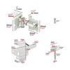 Kit de pestillo y bisagra para puerta de granja con cierre automático, ajustable, resistente y con recubrimiento en polvo blanco, para cercas de madera y vinilo/PVC