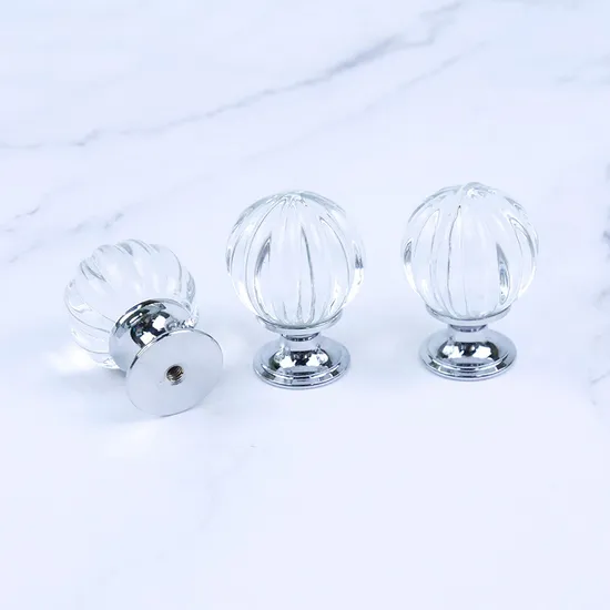 Pomos y tiradores de cristal de aleación de zinc con cajón de diamante para puerta con diseño de forma de calabaza