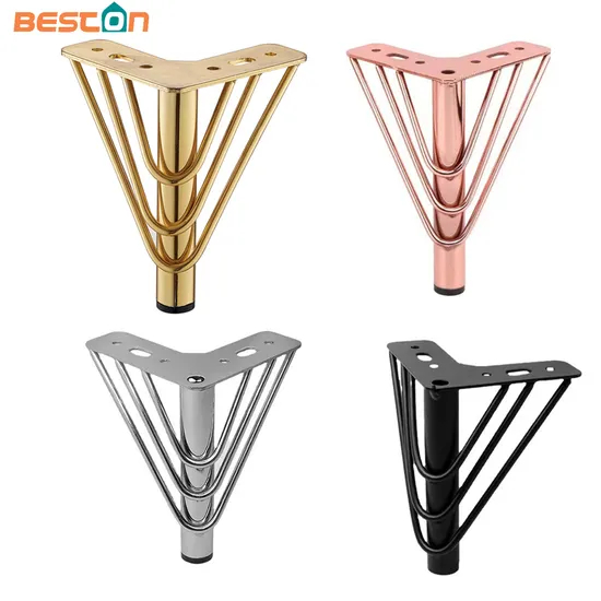 Patas de sofá ajustables de metal moderno: 12-18 cm de altura, patas de muebles elegantes para sofá y sillón
