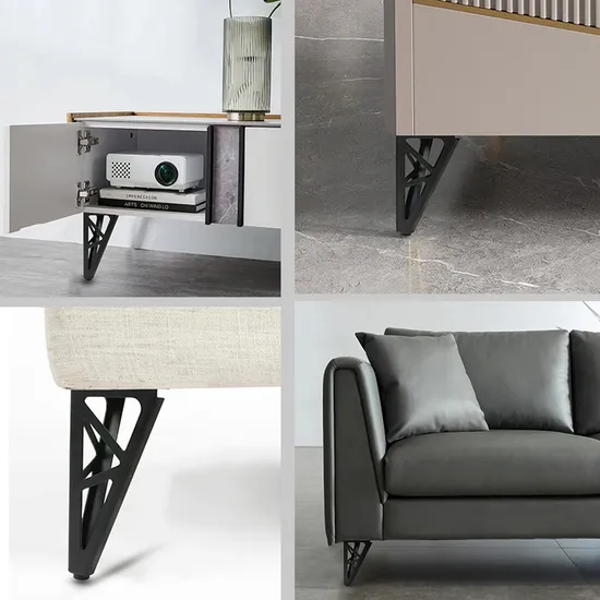 Patas huecas modernas de hierro negro para muebles: diseño único para mesa, sofá y sillón | Proveedor mayorista
